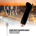 DOLCE VITA - RECHARGEABLE VIBRATOR ONE BLACK 7 SPEED