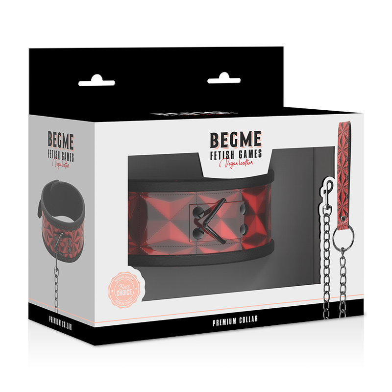 BEGME – RED EDITION PREMIUM HALSBAND AUS VEGANEM LEDER MIT NEOPRENFUTTER