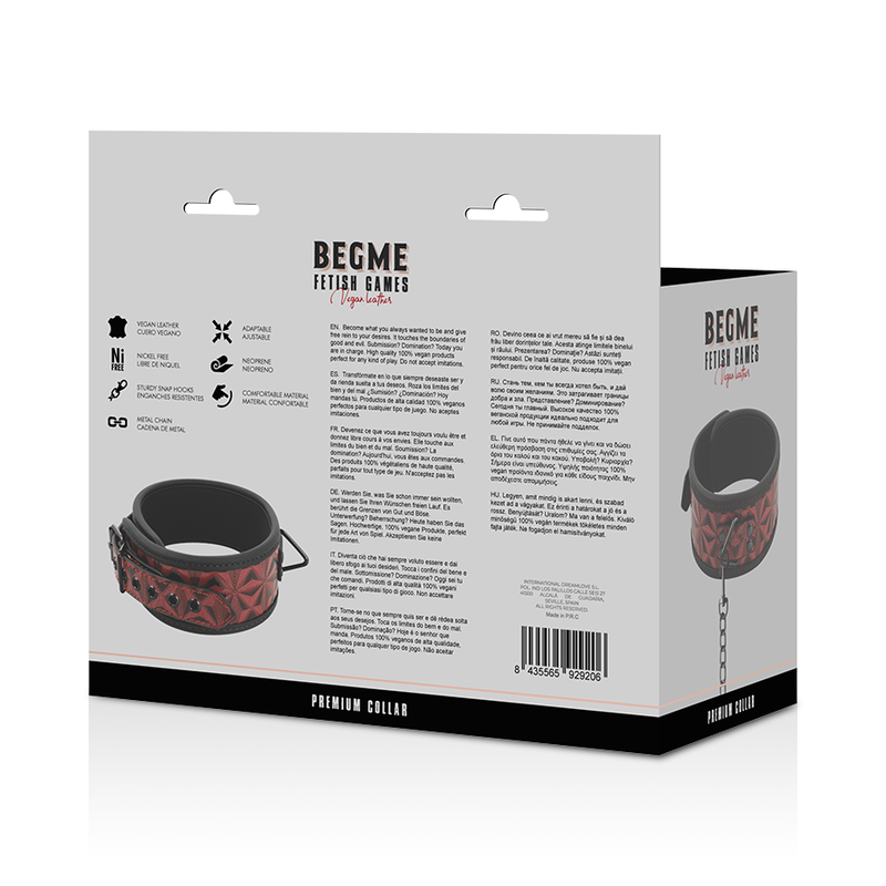 BEGME – RED EDITION PREMIUM HALSBAND AUS VEGANEM LEDER MIT NEOPRENFUTTER