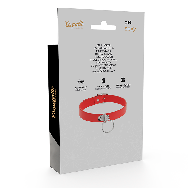 COQUETTE CHIC DESIRE - ROTE VEGANE LEDERKETTE FRAU FETISCH ACCESSOIRE