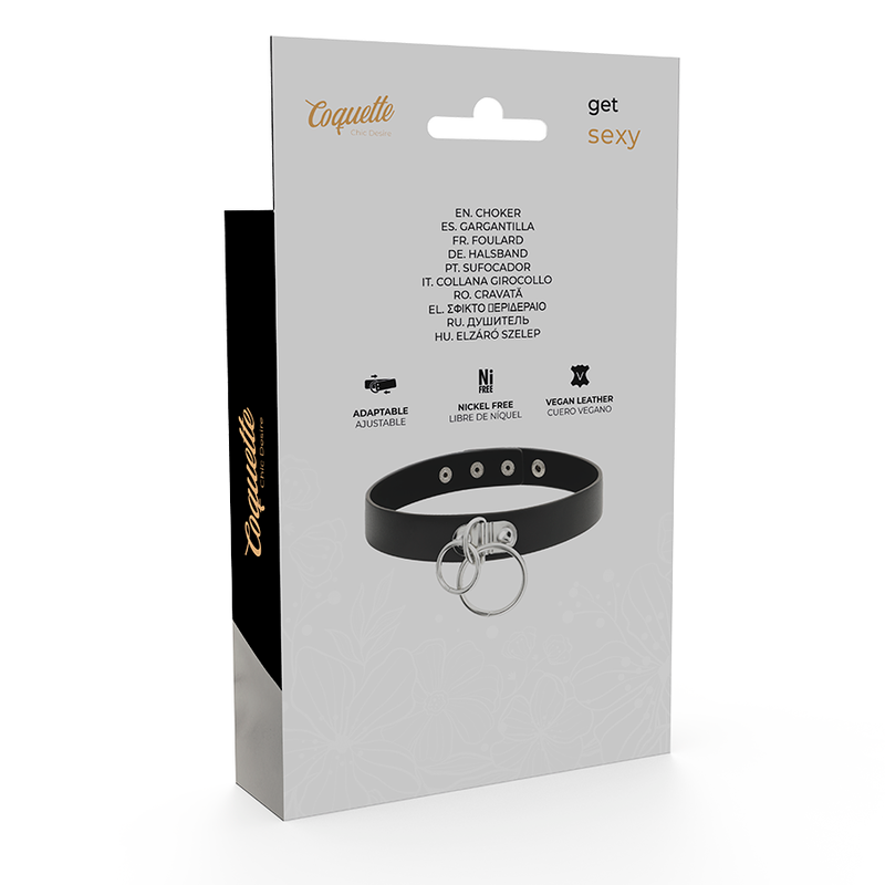 COQUETTE CHIC DESIRE – DOPPELRING-HALSBAND AUS VEGANEM LEDER