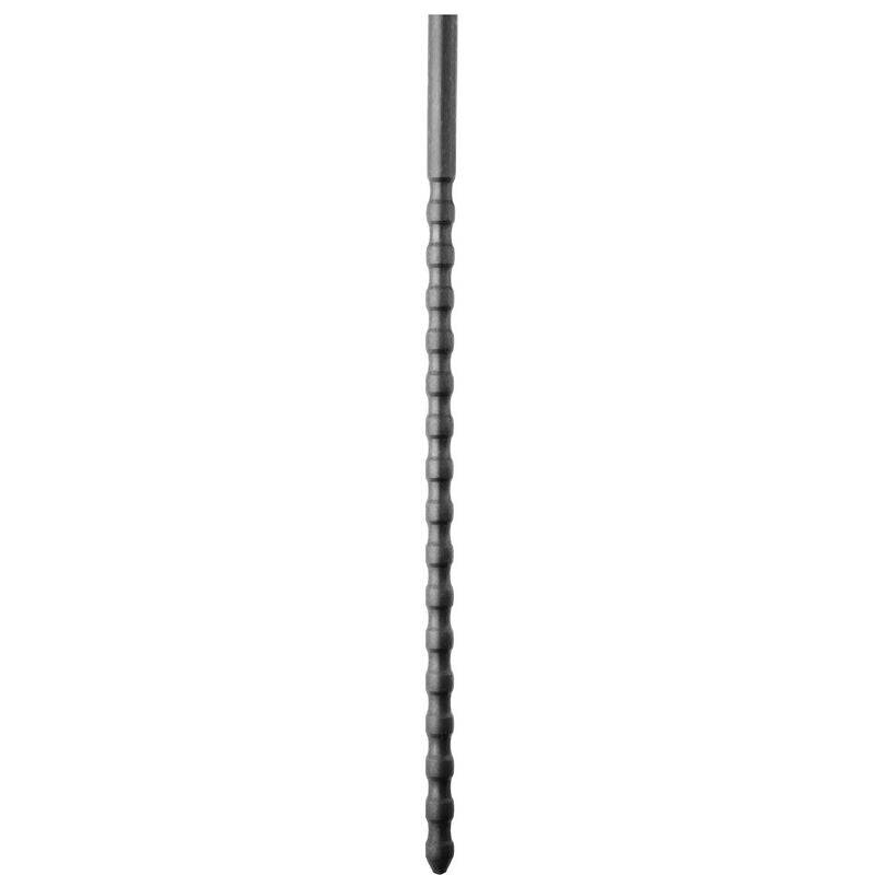 Black silicone urethral probe with 6/8 mm diameter, designed by ALL BLACK, featuring a smooth, flexible tip for comfortable use.