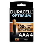 DURACELL - OPTIMUM 200 ALKALINE BATTERY AAA LR03 4 UNIT