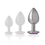 INTENSE - ALUMINUM METAL ANAL PLUG WITH VIOLET CRYSTAL SIZE L