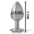 INTENSE - ALUMINUM METAL ANAL PLUG WITH BLUE CRYSTAL SIZE S