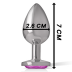 INTENSE - ALUMINUM METAL ANAL PLUG WITH PINK CRYSTAL SIZE S