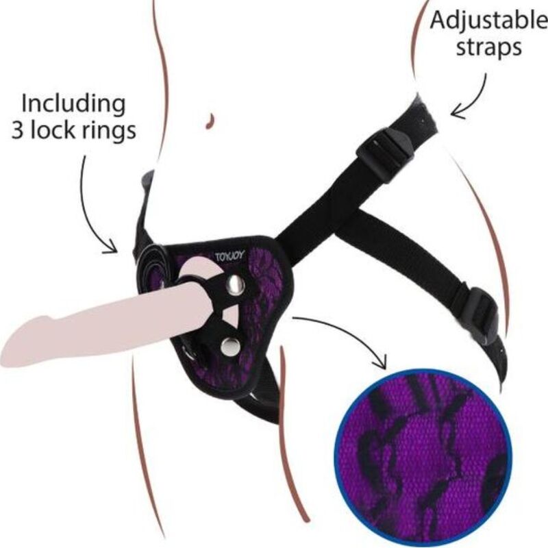 GET REAL - STRAP-ON-SPITZENHARNESS LILA