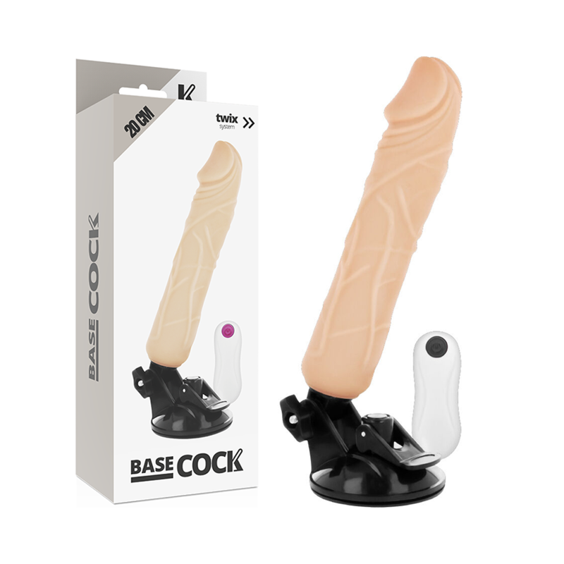 BASECOCK - REALISTISCHER VIBRATOR MIT FERNBEDIENUNG, HAUTFLEISCH 20 CM -O- 4 CM