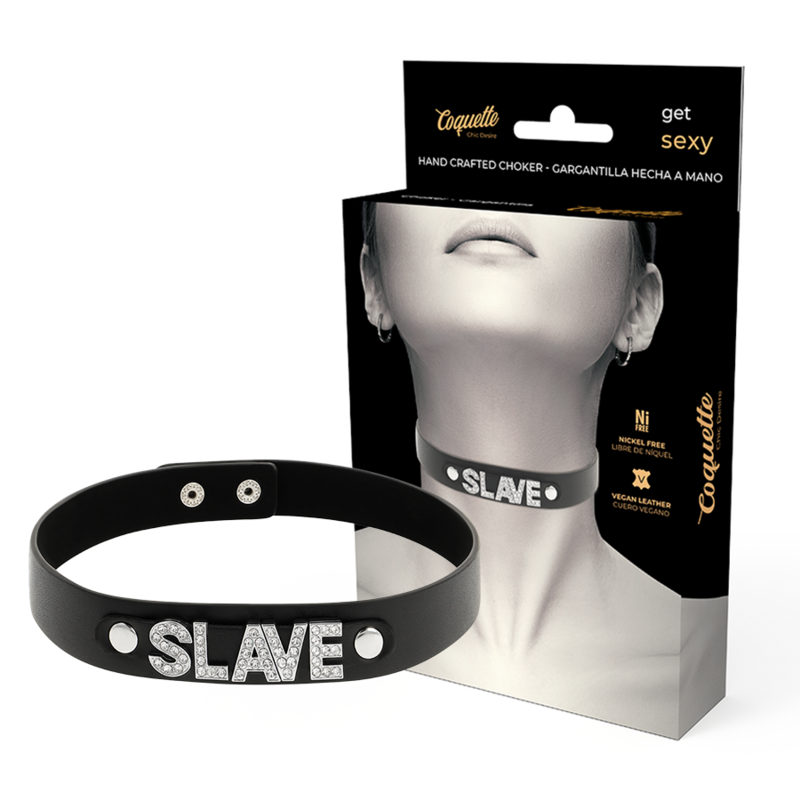 COQUETTE CHIC DESIRE - SLAVE VEGANES LEDER-HALSBAND