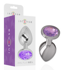 INTENSE - ALUMINIUM-METALL-ANALPLUG MIT VIOLETTEM KRISTALL GRÖSSE S