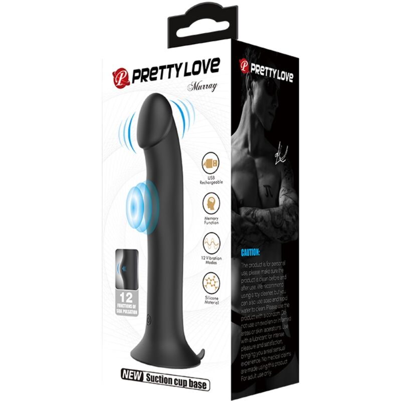 PRETTY LOVE - MURRAY BLACK CLITORAL VIBRATOR AND SUCKER