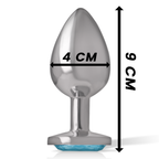 INTENSE - ALUMINUM METAL ANAL PLUG BLUE HEART SIZE L