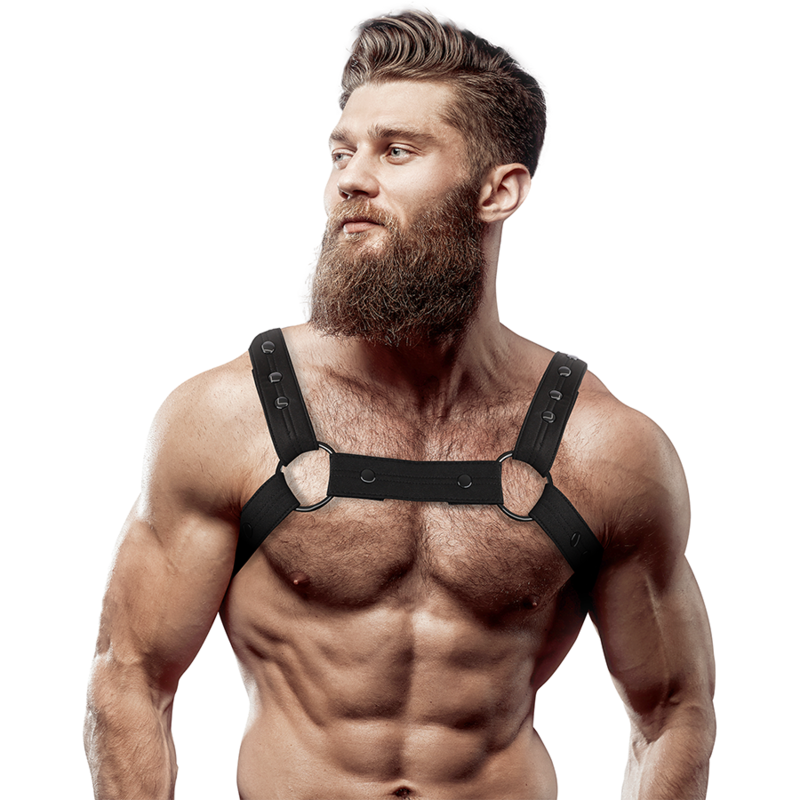 FETISH SUBMISSIVE ATTITUDE – VERSTELLBARER NEOPREN-BRUST-SPORT-HARNESS FÜR MÄNNER