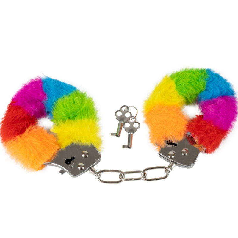 SPENCER &amp; FLEETWOOD – HANDSCHELLEN AUS METALL MIT REGENBOGENFUTTER