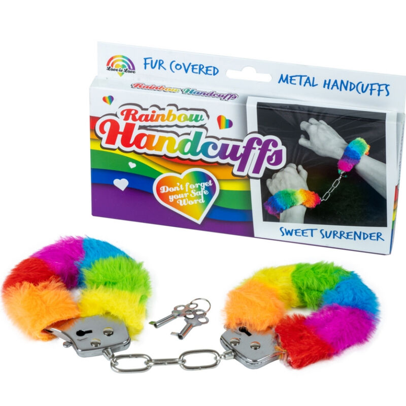 SPENCER &amp; FLEETWOOD – HANDSCHELLEN AUS METALL MIT REGENBOGENFUTTER