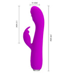 PRETTY LOVE - RACHEL RECHARGEABLE VIBRATOR WITH PURPLE SUCTION CUP