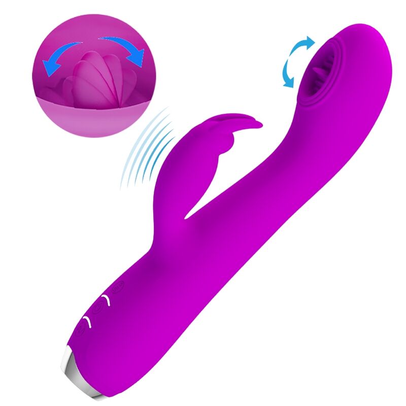 PRETTY LOVE - RACHEL RECHARGEABLE VIBRATOR WITH PURPLE SUCTION CUP