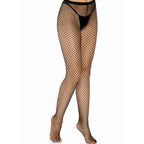 LEG AVENUE - BLACK CROTCHLESS NET STOCKINGS