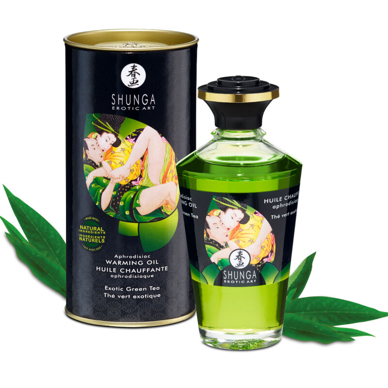 SHUNGA - BIO-GRÜNTEE-MASSAGEÖL MIT WÄRMEEFFEKT 100 ML