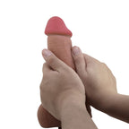 PRETTY LOVE - SLIDING SKIN SERIES REALISTIC DILDO WITH SLIDING SKIN SUCTION CUP BROWN 23.4 CM