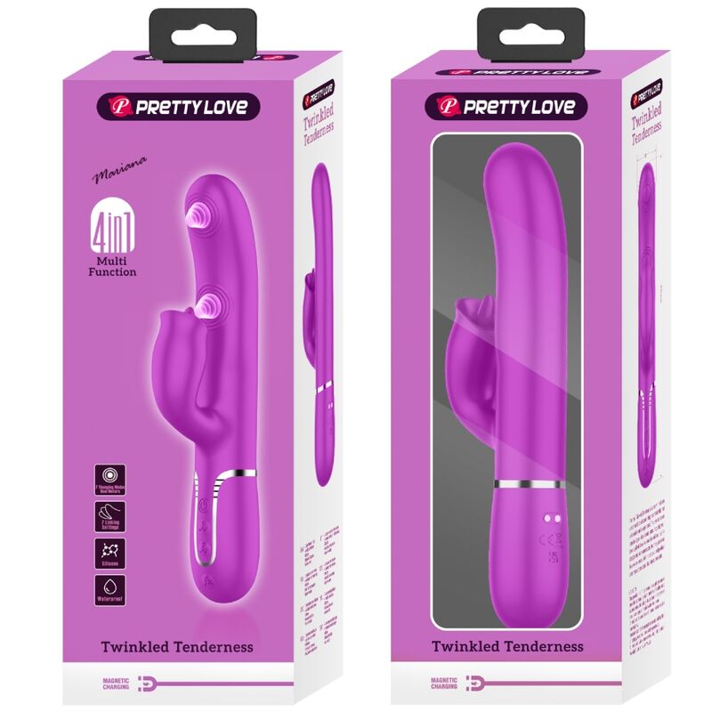 PRETTY LOVE - RABBIT VIBRATOR MIT LECKEN FUCHSIA