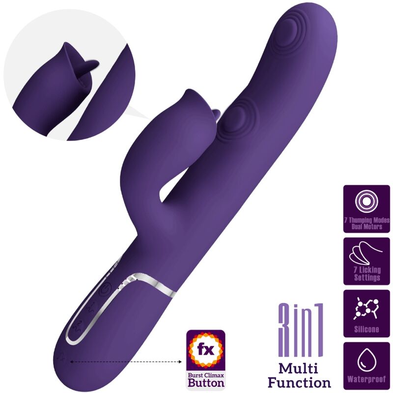 PRETTY LOVE - RABBIT VIBRATOR MIT LECKEN LILA