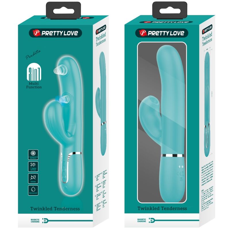 PRETTY LOVE - PERLITA MULTIFUNKTIONS-3-IN-1-G-PUNKT-VIBRATOR AQUAGRÜN
