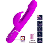 PRETTY LOVE - KAMPAS RABBIT 3 IN 1 MULTIFUNKTIONSVIBRATOR MIT ZUNGE FUCHSIA