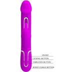 PRETTY LOVE - KAMPAS RABBIT 3 IN 1 MULTIFUNKTIONSVIBRATOR MIT ZUNGE FUCHSIA