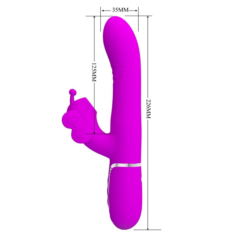 PRETTY LOVE - MULTIFUNKTIONS-RABBIT-VIBRATOR 4 IN 1 SCHMETTERLING FUCHSIA