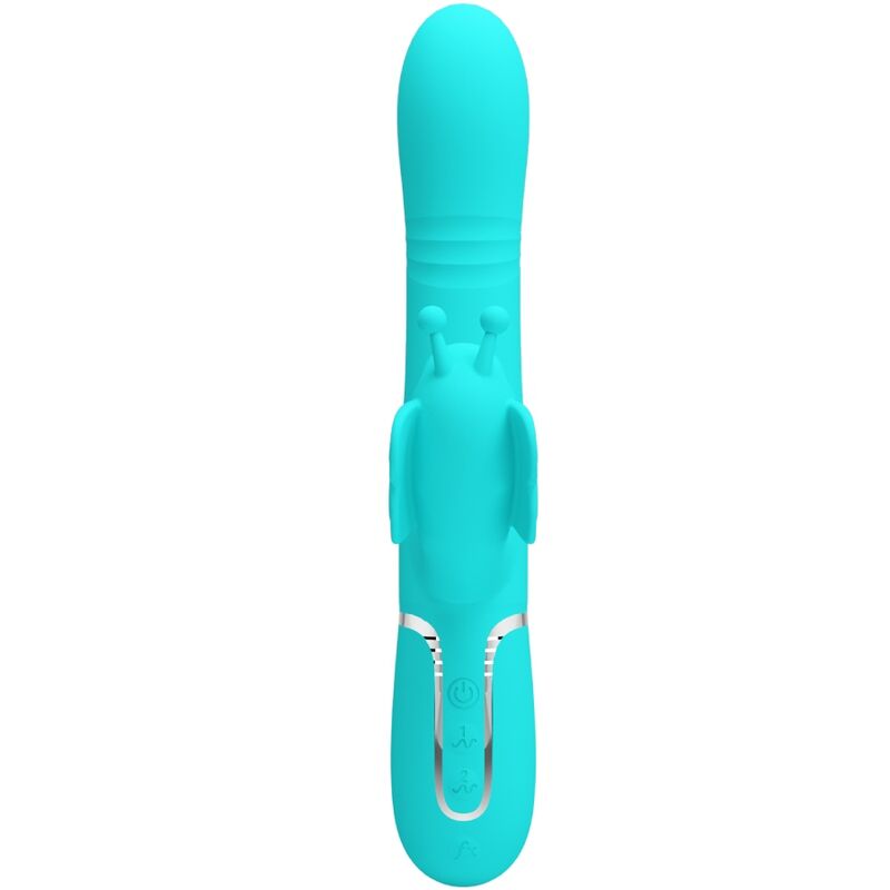 PRETTY LOVE - MULTIFUNKTIONS-RABBIT-VIBRATOR 4 IN 1 SCHMETTERLING AQUAGRÜN