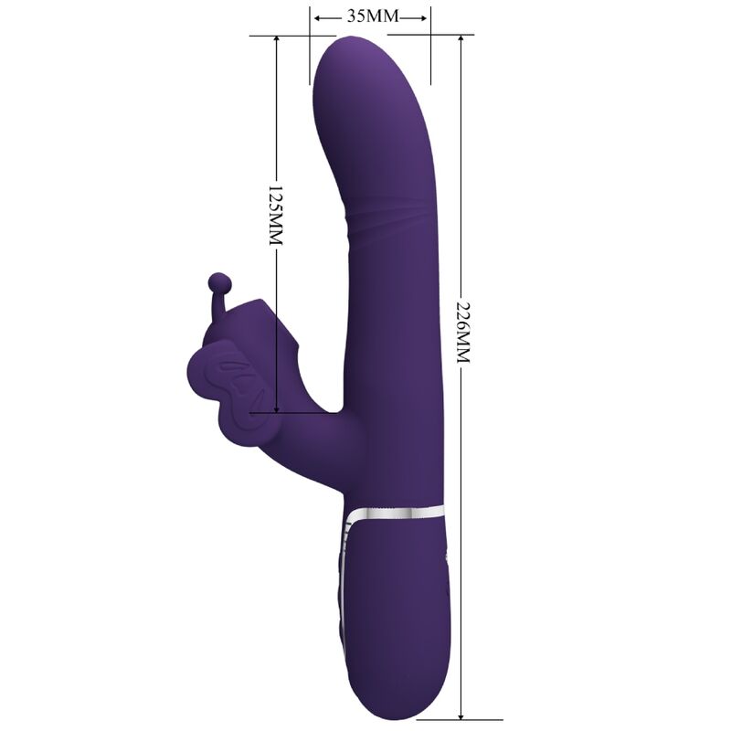 PRETTY LOVE - MULTIFUNKTIONS-RABBIT-VIBRATOR 4 IN 1 SCHMETTERLING LILA