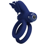 PRETTY LOVE - JAMELE DOPPELRING MIT VIBRATION &amp; SCHMETTERLINGSTIMULATOR BLAU