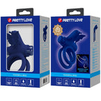 PRETTY LOVE - JAMELE DOPPELRING MIT VIBRATION &amp; SCHMETTERLINGSTIMULATOR BLAU