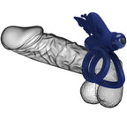 PRETTY LOVE - JAMELE DOPPELRING MIT VIBRATION &amp; SCHMETTERLINGSTIMULATOR BLAU