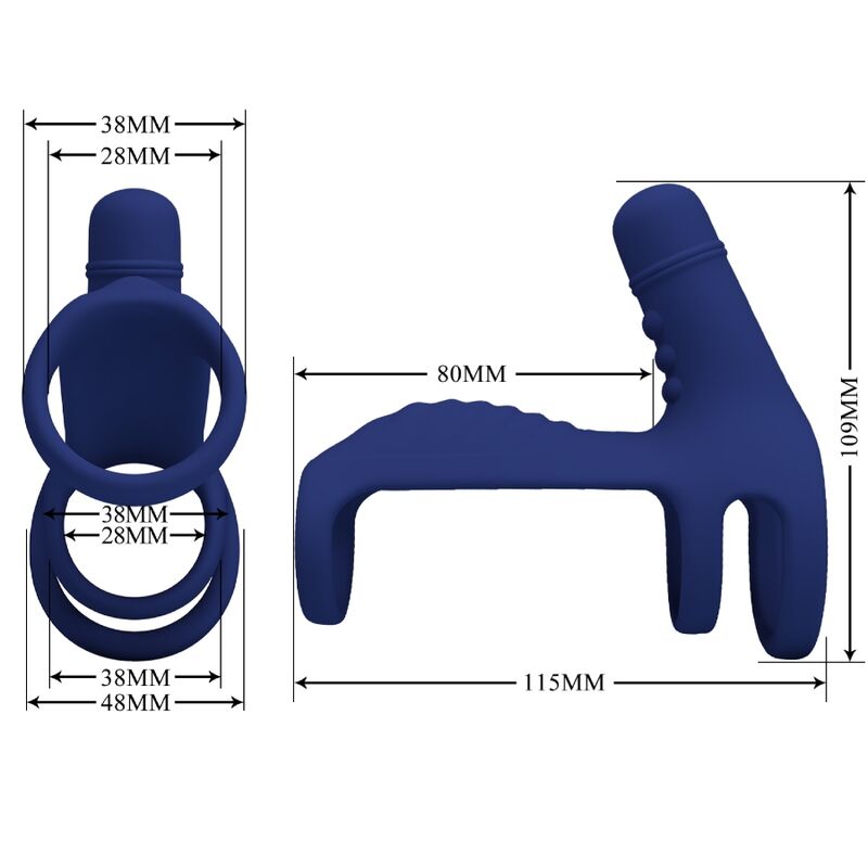 PRETTY LOVE - ELISH VIBRATIONSRING MIT VERLÄNGERUNG BLAU