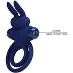 PRETTY LOVE - DAREY DOUBLE VIBRATING RING RABBIT BLUE