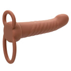 CALEXOTICS - MAXX RIBBED DUAL PENETRATOR 10 VIBRATIONS BROWN