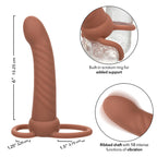 CALEXOTICS - MAXX RIBBED DUAL PENETRATOR 10 VIBRATIONS BROWN