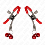 KINK - RED DOUBLE BELL NIPPLE CLAMP RED 6 CM