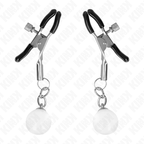 KINK - GLASS BEAD NIPPLE CLAMPS SILVER 6 CM