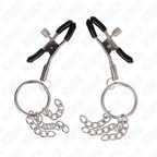 KINK - O RING NIPPLE CLAMP AND LITTLE CHAIN SILVER 6 CM