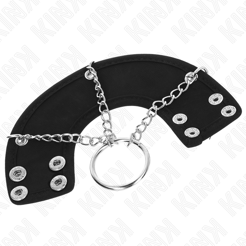 KINK - PENISRING 4 CM KETTE 7 CM METALL MIT LEDERGÜRTEL
