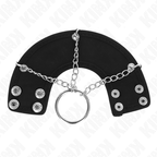 KINK - PENISRING 4 CM KETTE 7 CM METALL MIT LEDERGÜRTEL