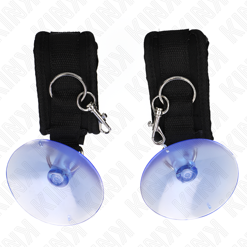 KINK - HANDGELENKFESSELN MIT SAUGNAPF SCHWARZ 29-40 CM X 5 CM