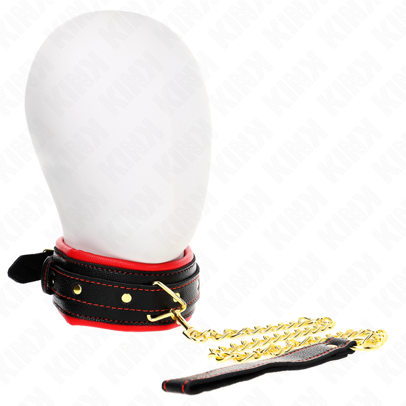 KINK - HALSKETTE MIT SCHWAMM-KUNSTLEDERBAND MODELL 2 VERSTELLBAR 37-54 CM X 3 CM