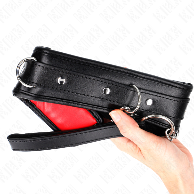 KINK - HALSKETTE MIT SCHWAMM-KUNSTLEDERBAND MODELL 3 VERSTELLBAR 37-54 CM X 3 CM