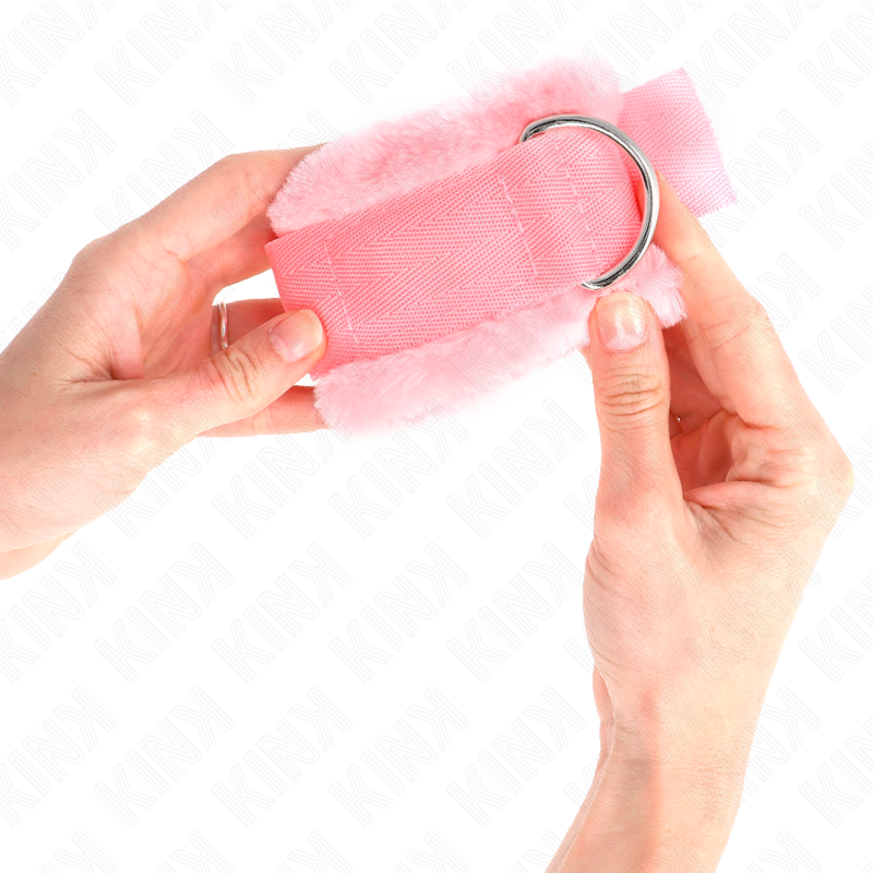 KINK - PELZGEFÜTTERTE HANDGELENKFESSELN PINK VERSTELLBAR 17-31 CM X 7 CM