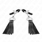 KINK - LEATHERETTE TASSEL NIPPLE CLAMPS 6 CM