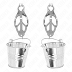 KINK - JAPANESE CLOVER NIPPLE CLAMPS WITH BUCKETS SILVER